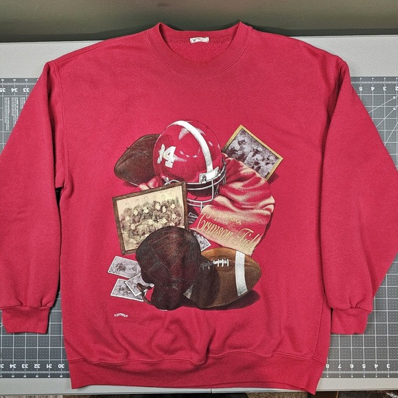 Vintage Alabama Nutmeg Sweatshirt XL 90s Red Embroidered Football Tide USA Ncaa